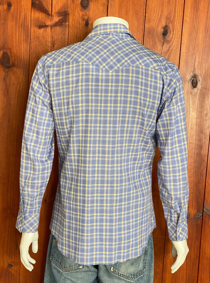 Size Medium. Vintage Wrangler 80s plaid western shirt.-AJ357 Studio