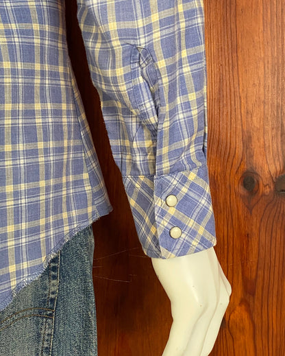 Size Medium. Vintage Wrangler 80s plaid western shirt.-AJ357 Studio