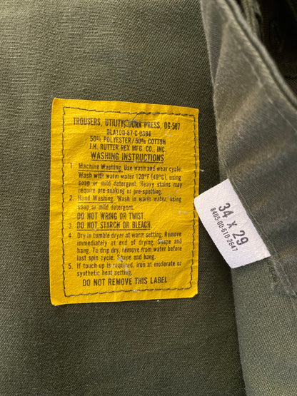 Authentic Vintage 1987 US Army OG-507 Fatigue Pants 32X29 | Classic Military Wear-AJ357 Studio