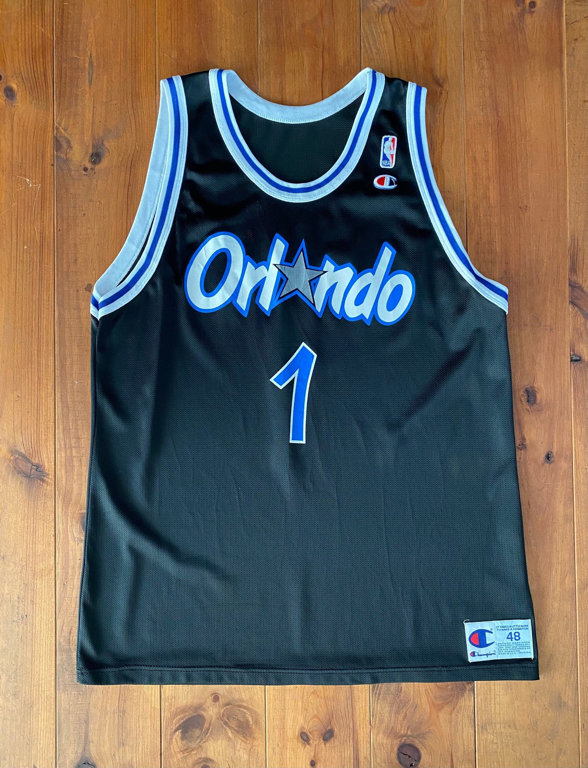 Size 48 VTG 90s Orlando Champion NBA jersey, Player Hardaway #01-AJ357 Studio