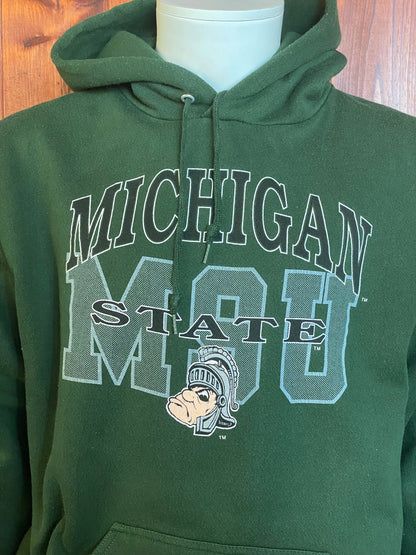 Size L. Michigan state vintage hooded sweatshirt. Made In USA-AJ357 Studio