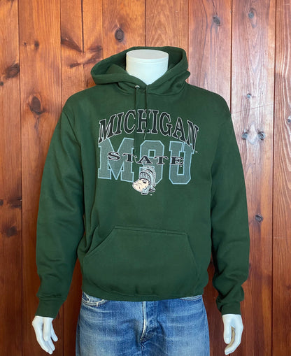 Size L. Michigan state vintage hooded sweatshirt. Made In USA-AJ357 Studio