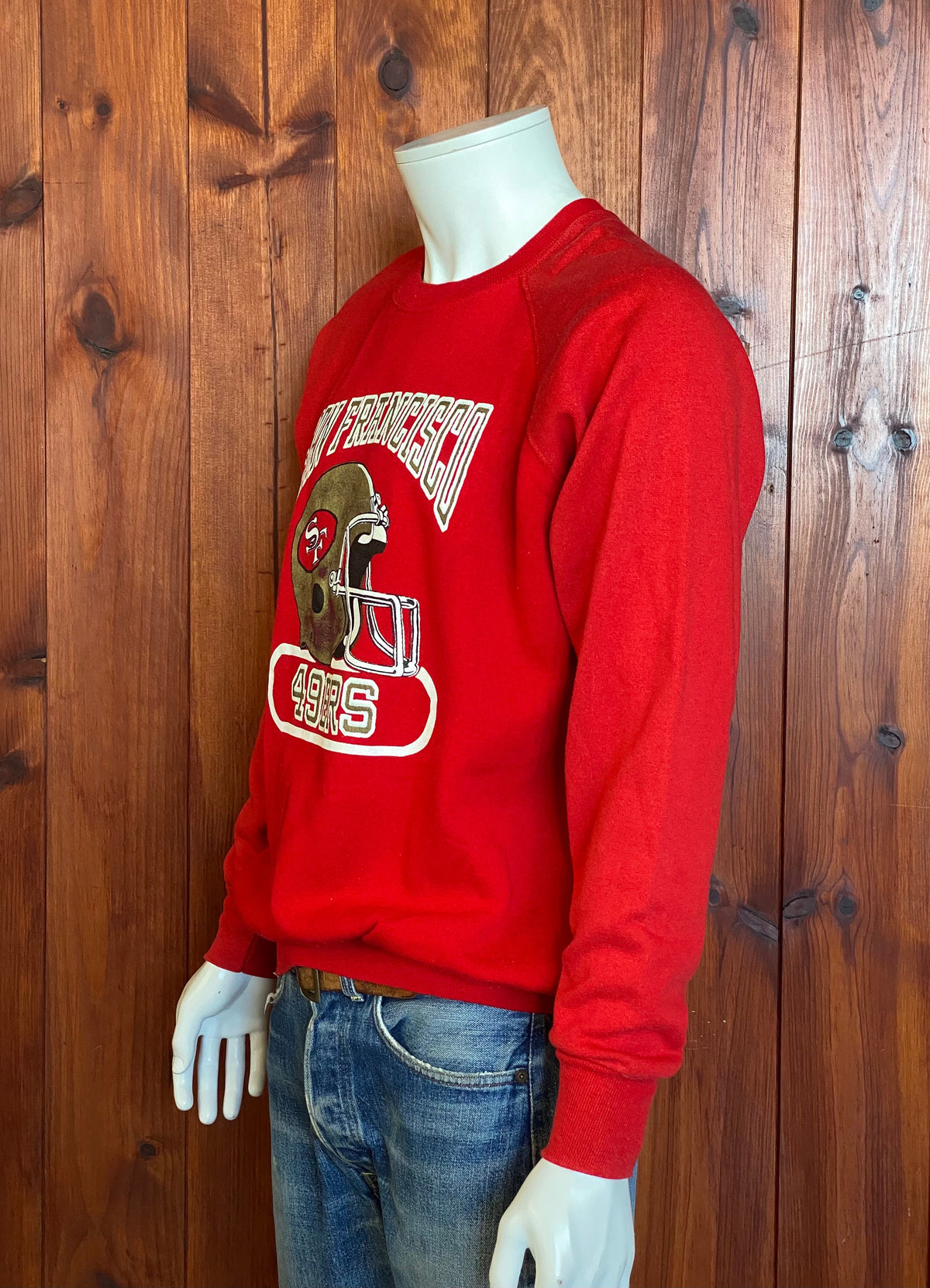 Size L. 50/50 Raglan Sleeve San Fransisco 49ERS 80s vintage sweatshirt-AJ357 Studio