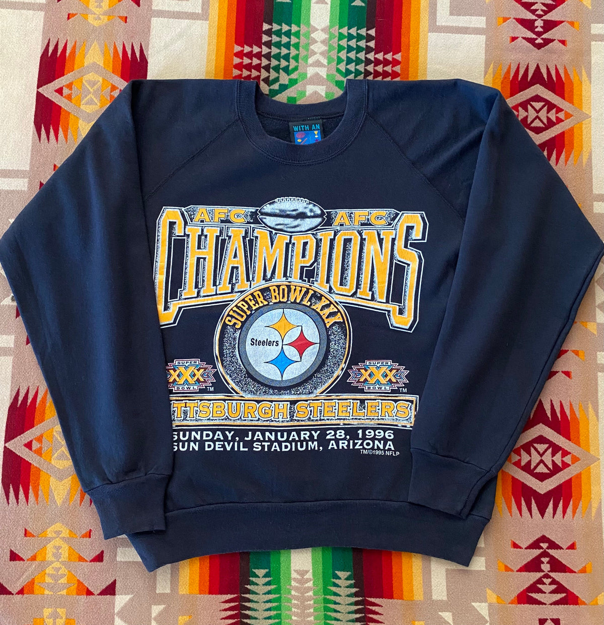 Size L. Made InUSA 1996 Champion Superbowl XXX Pittsburgh Steelers sweatshirt-AJ357 Studio
