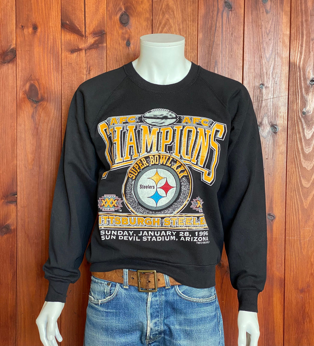 Size L. Made InUSA 1996 Champion Superbowl XXX Pittsburgh Steelers sweatshirt-AJ357 Studio