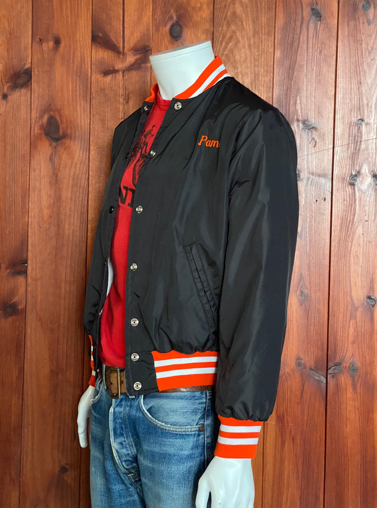Size S. Made In USA Vintage Nylon Baseball jacket-AJ357 Studio