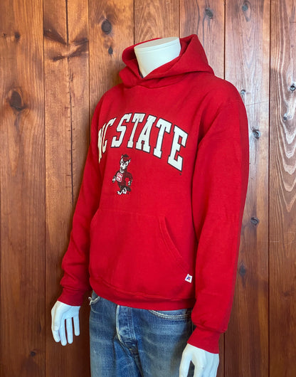 Size M. Vintage NC State 90s hooded sweatshirt made by Russell Athletic-AJ357 Studio
