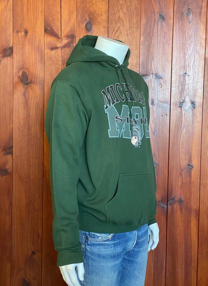 Size L. Michigan state vintage hooded sweatshirt. Made In USA-AJ357 Studio