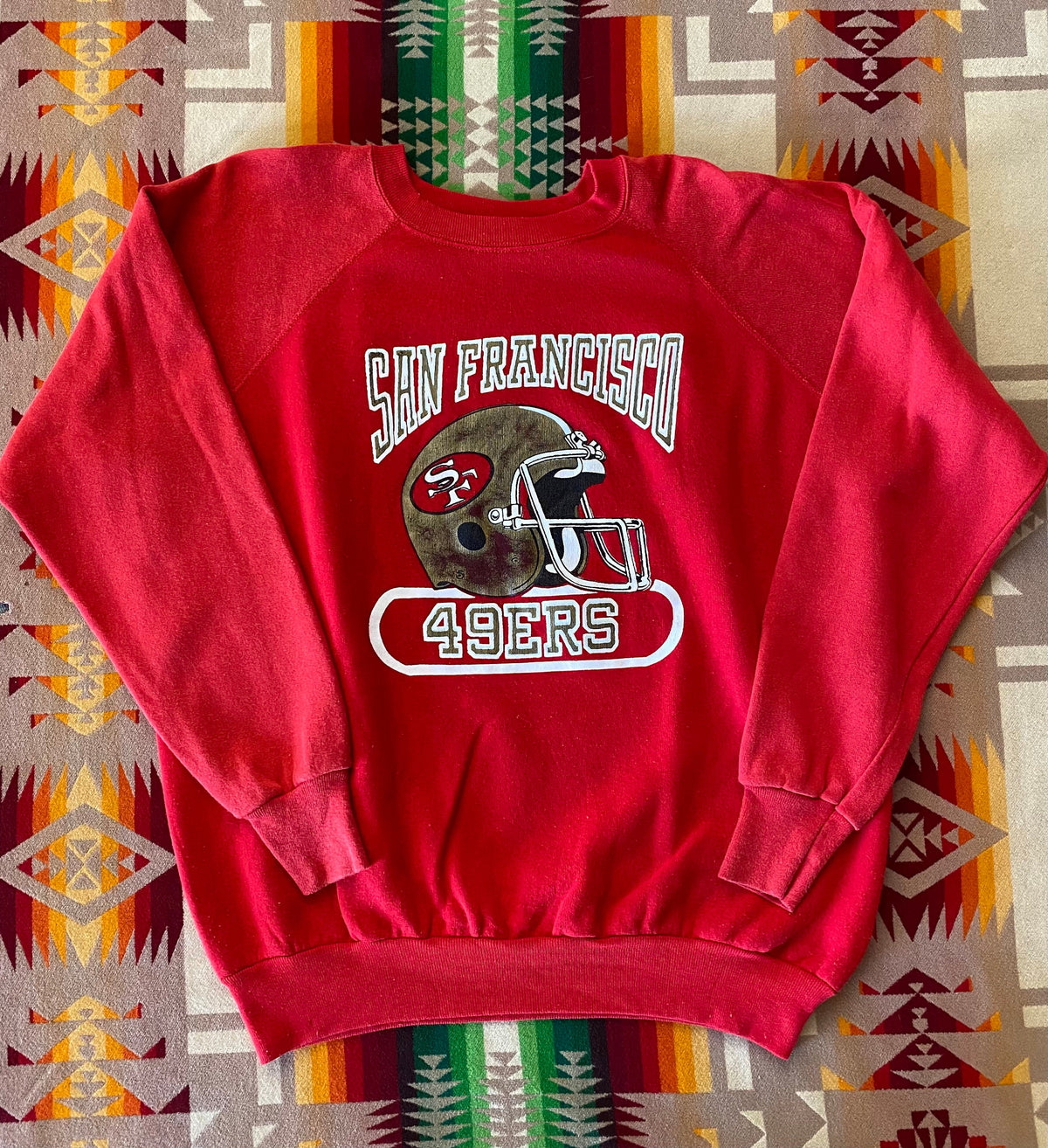Size L. 50/50 Raglan Sleeve San Fransisco 49ERS 80s vintage sweatshirt-AJ357 Studio