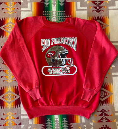 Size L. 50/50 Raglan Sleeve San Fransisco 49ERS 80s vintage sweatshirt-AJ357 Studio