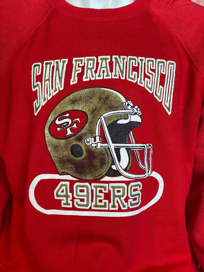 Size L. 50/50 Raglan Sleeve San Fransisco 49ERS 80s vintage sweatshirt-AJ357 Studio