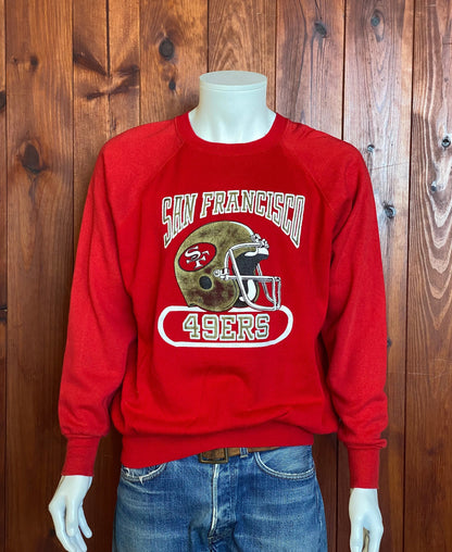 Size L. 50/50 Raglan Sleeve San Fransisco 49ERS 80s vintage sweatshirt-AJ357 Studio