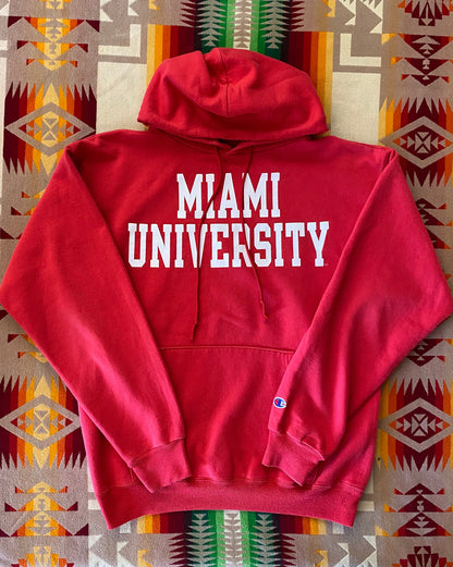 Size M. Vintage Champion Miami University 90s Hooded sweatshirt-AJ357 Studio
