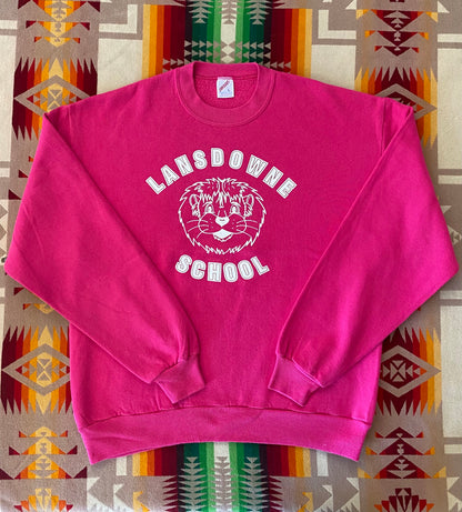 Large 90S Lansdowne School vintage sweatshirt made in usa by Jerzees-AJ357 Studio