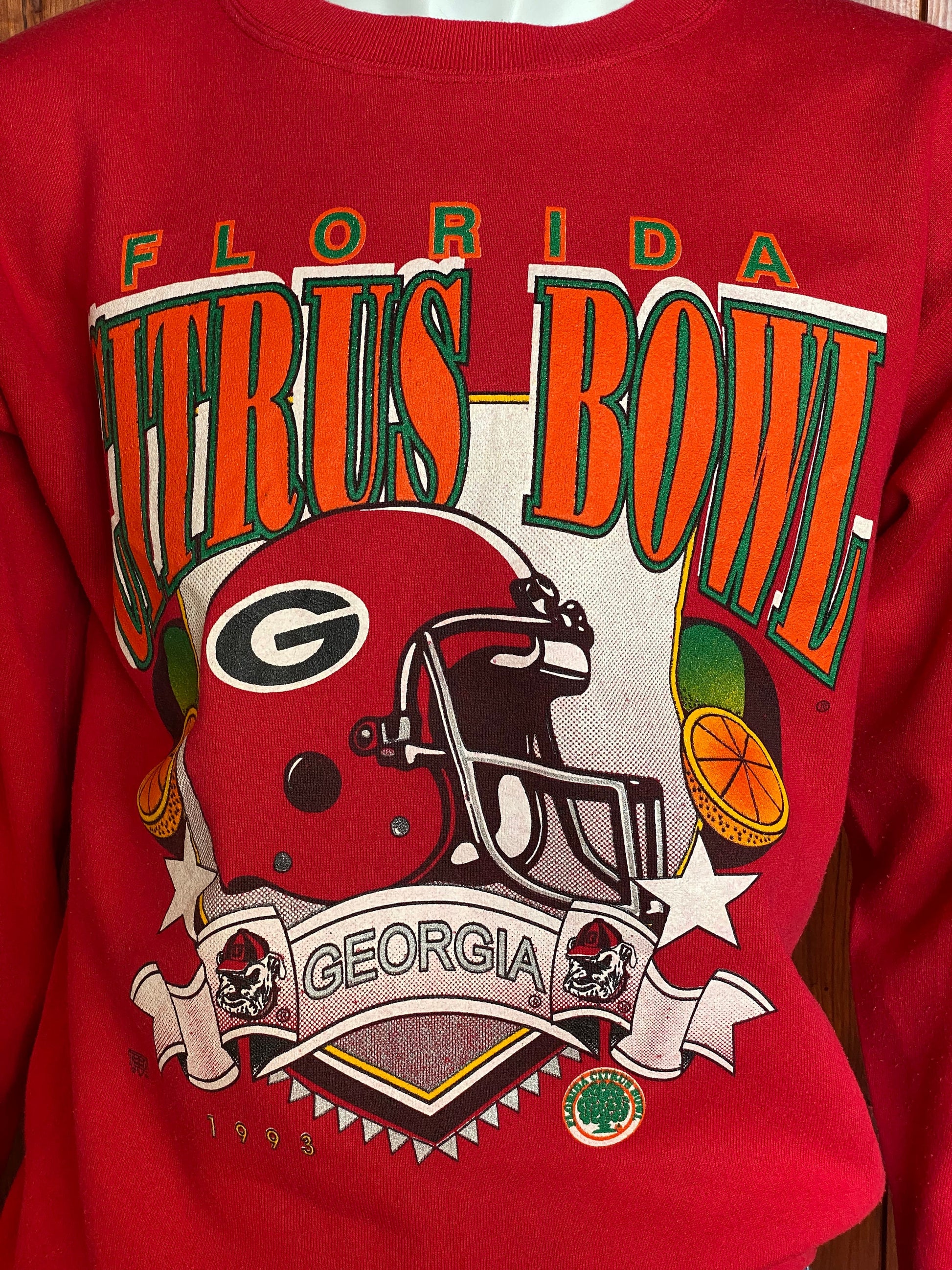 1993 Florida Citrus Bowl NFL Georgia Vintage Sweatshirt by Tultex Size L Made In USA