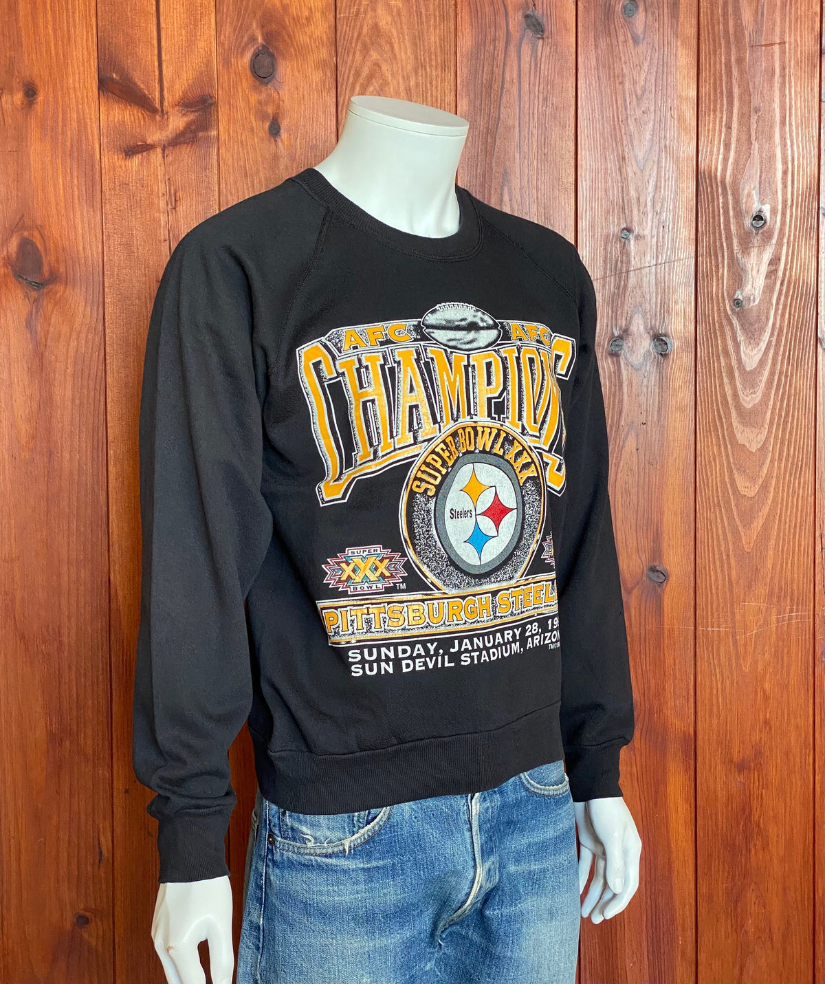 Size L. Made InUSA 1996 Champion Superbowl XXX Pittsburgh Steelers sweatshirt-AJ357 Studio