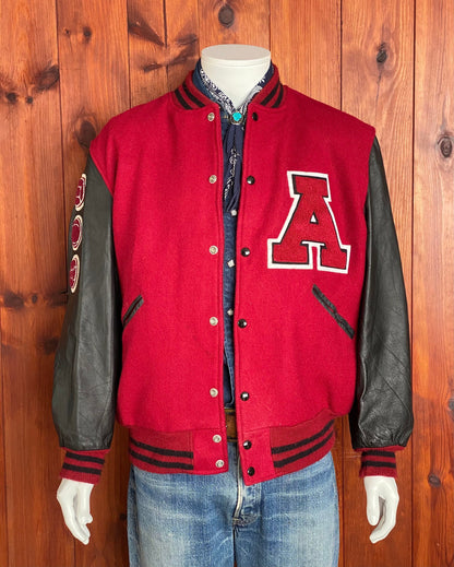 SizeL. Butwin Vintage Annandale varsity/letterman leather sleeve jacket made in USA-AJ357 Studio