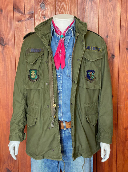 Small Long. Authentic 1982 US army M-65 field jacket-AJ357 Studio