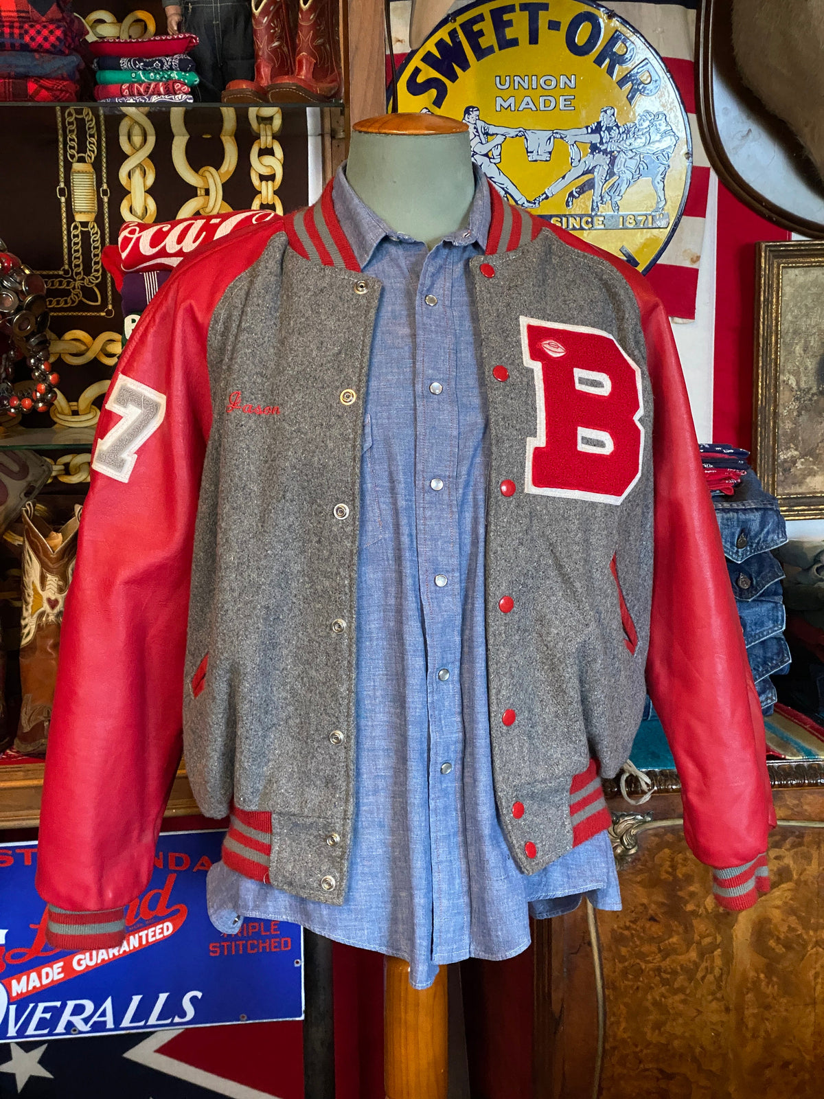 Size 44US ( Large) 90s Original Vintage letterman varsity jacket Made in USA-AJ357 Studio