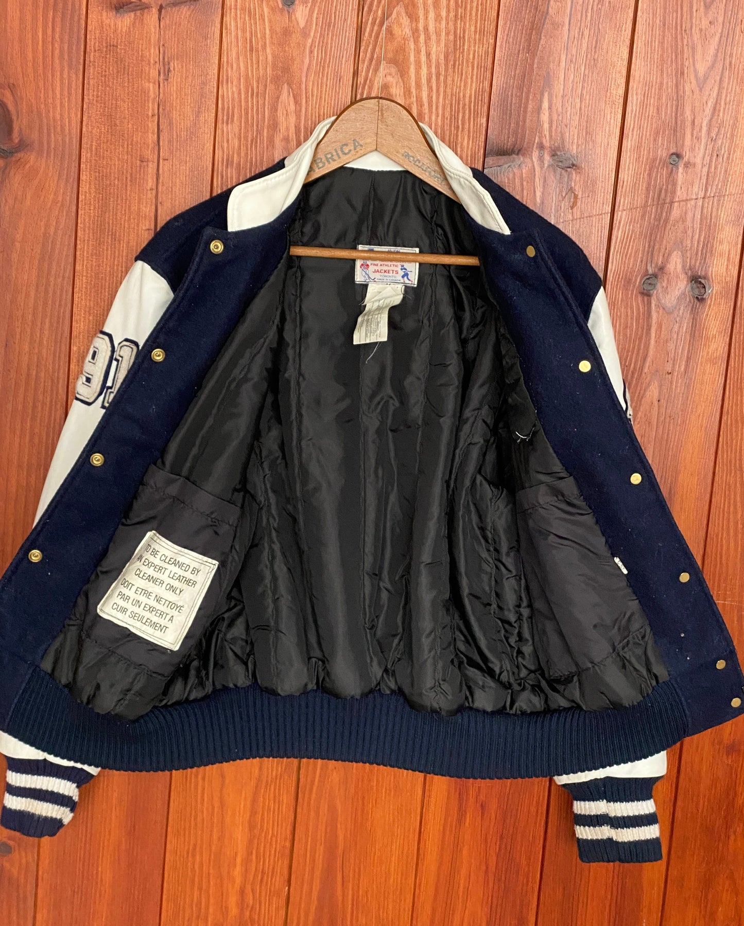 Size Med. Women Vintage 90s hockey Jacket made by Avon Sportswear Made in Canada