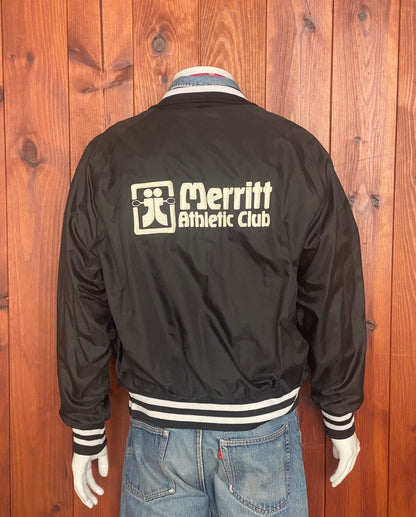 Size L. 70s Merritt Athletic Club Vintage Satin Jacket | Made In USA-AJ357 Studio