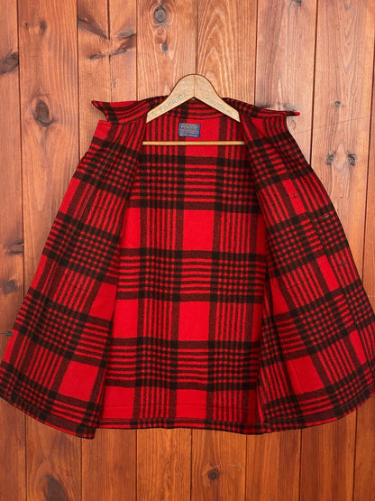 Vintage 60s Pendleton Buffalo Plaid Cruiser Jacket Coat Size L-AJ357 Studio