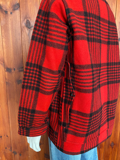 Vintage 60s Pendleton Buffalo Plaid Cruiser Jacket Coat Size L-AJ357 Studio