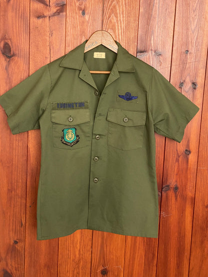 Size M. Original vintage military 80s utility shirt OG 507 Poly/cotton-AJ357 Studio