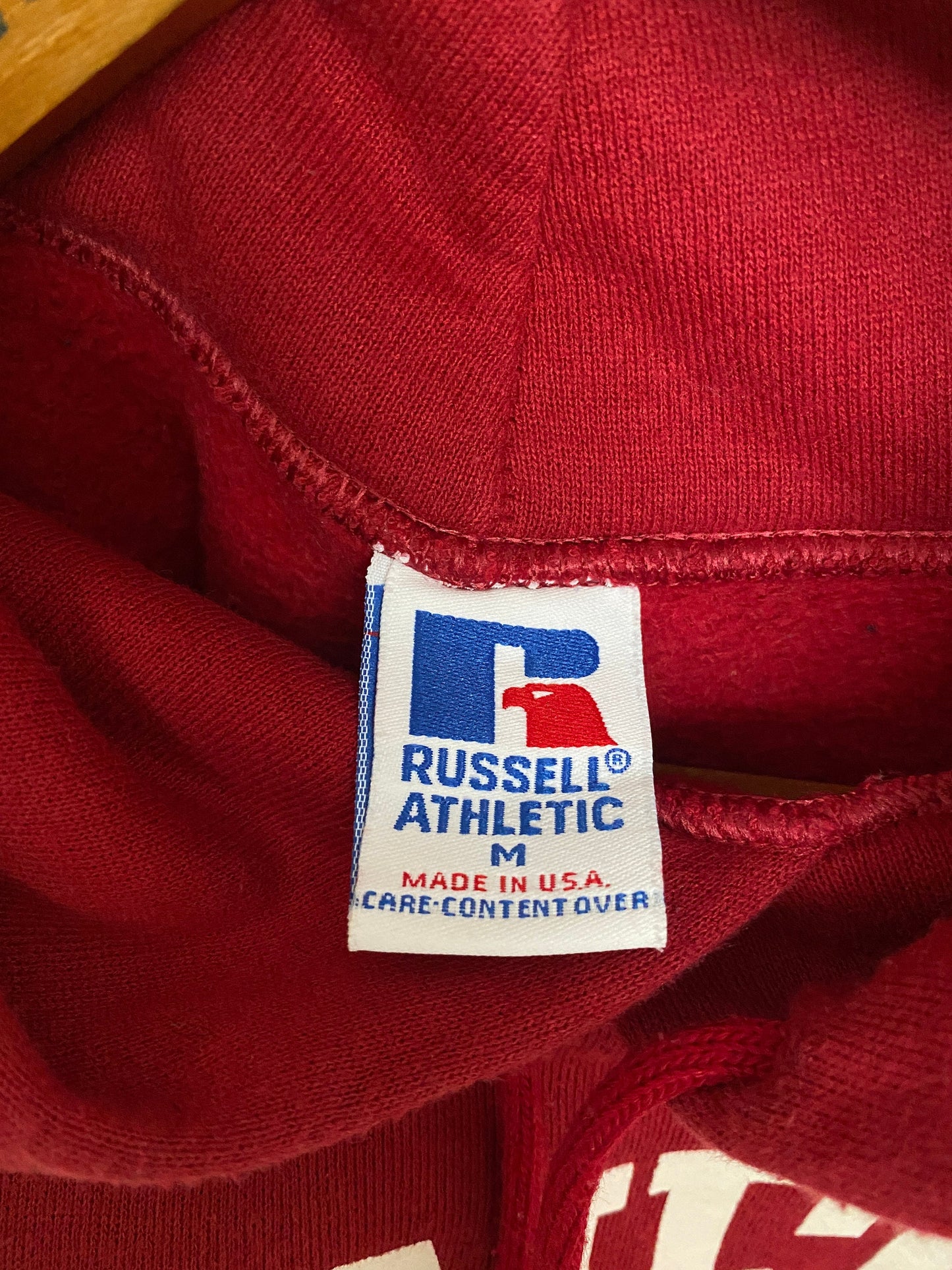 Size Med. Made In USA Stanford vintage hooded sweatshirt Made by Russel Athletic