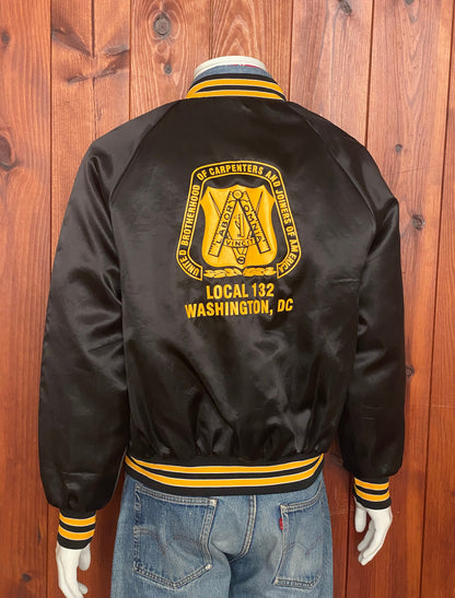 Size M. Vintage 80s Brotherhood Satin jacket Made In USA-AJ357 Studio