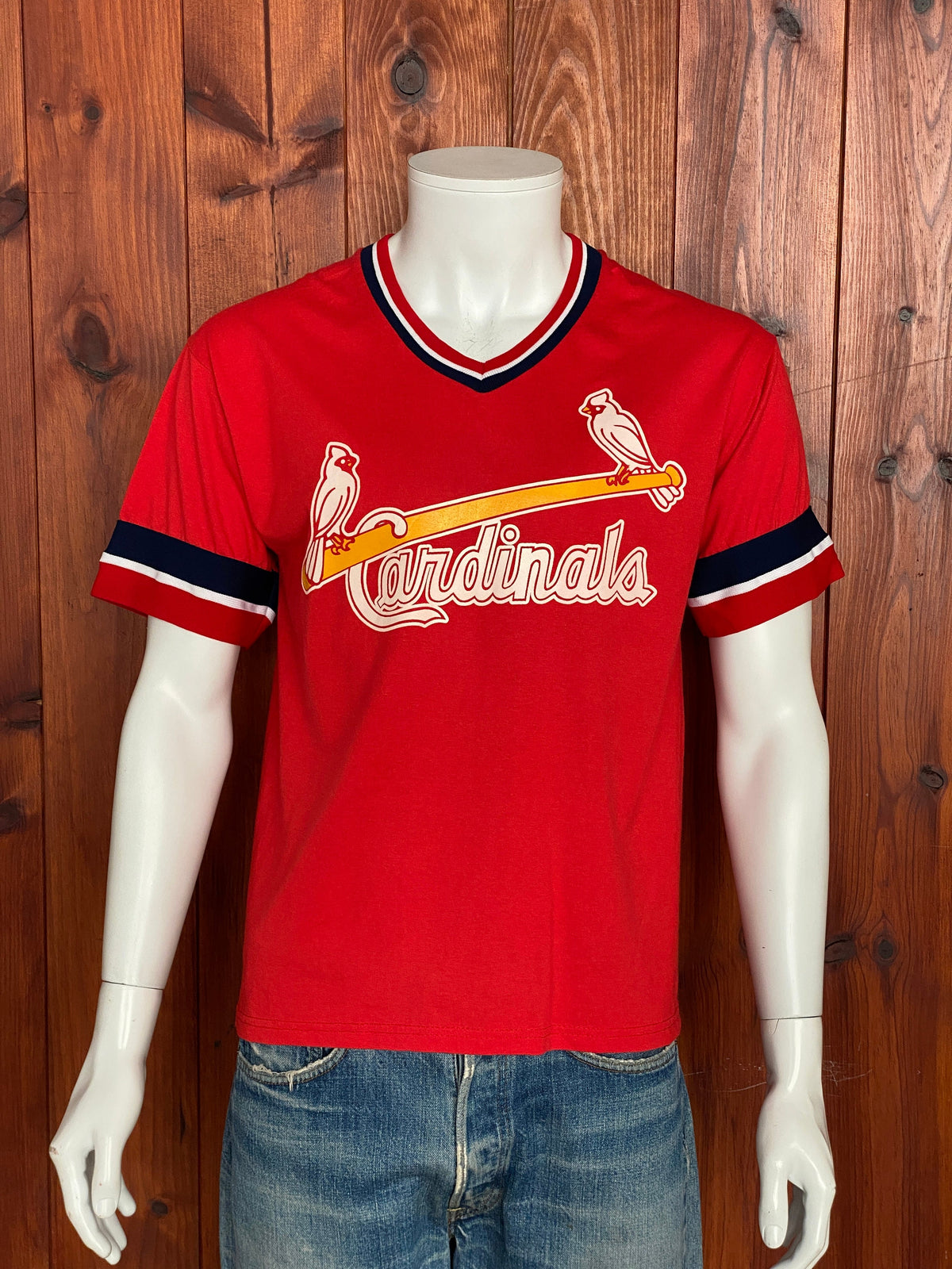 Cardinals Baseball 80s Vintage Poly-cotton T-shirt Size M Made in USA by Russell Athletic-AJ357 Studio