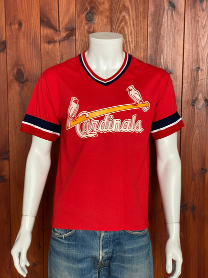 Cardinals Baseball 80s Vintage Poly-cotton T-shirt Size M Made in USA by Russell Athletic-AJ357 Studio