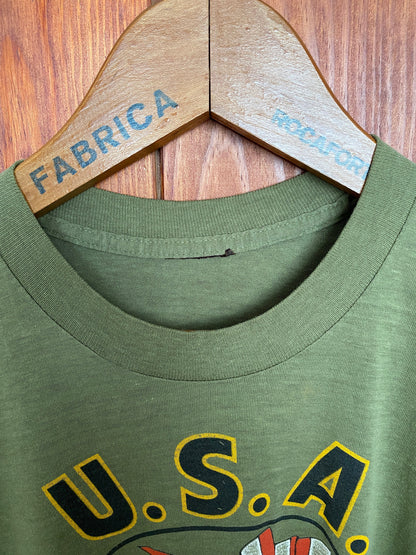 Size L. 1985 Vintage T-Shirt with Cold War Graphic-AJ357 Studio