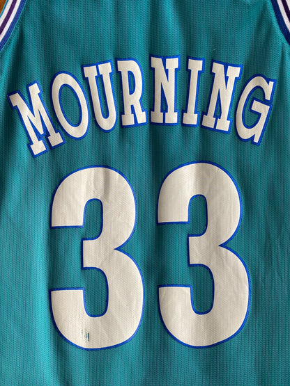 Size 36. Vintage 90s NBA Champion Mourning #33 Jersey Charlotte Hornets Made In USA-AJ357 Studio
