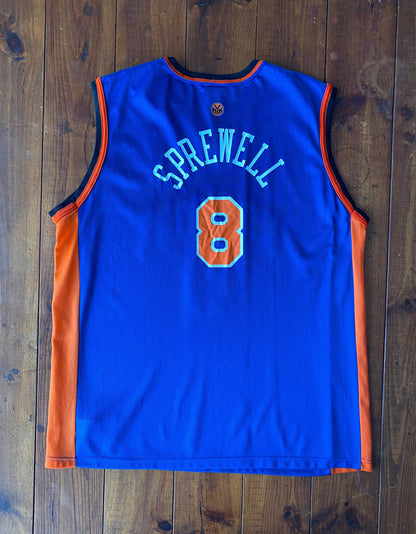 Size 44. Vintage 90s Champion New York Knicks #8 Latrell Sprewell NBA Jersey-AJ357 Studio