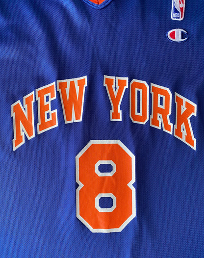 Size 44. Vintage 90s Champion New York Knicks #8 Latrell Sprewell NBA Jersey-AJ357 Studio