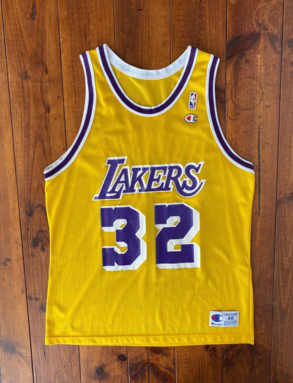 Vintage 90s Lakers Champion Jersey Size 48 - Magic Johnson #32 Made in USA-AJ357 Studio