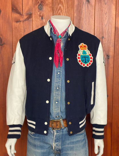 Size Med. Women Vintage 90s hockey Jacket made by Avon Sportswear Made in Canada-AJ357 Studio