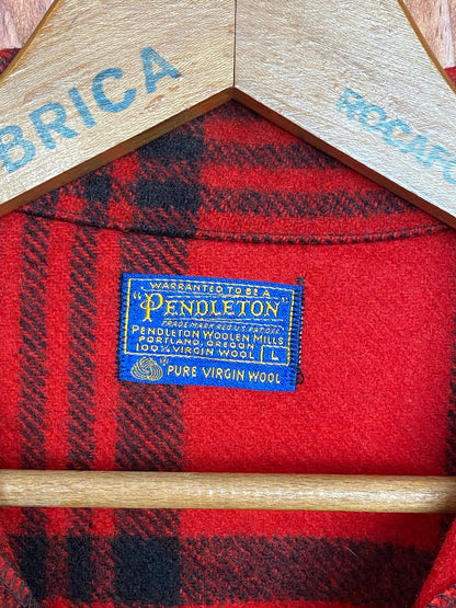 Vintage 60s Pendleton Buffalo Plaid Cruiser Jacket Coat Size L-AJ357 Studio