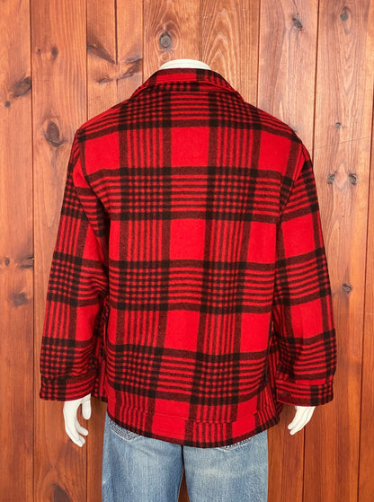Vintage 60s Pendleton Buffalo Plaid Cruiser Jacket Coat Size L-AJ357 Studio