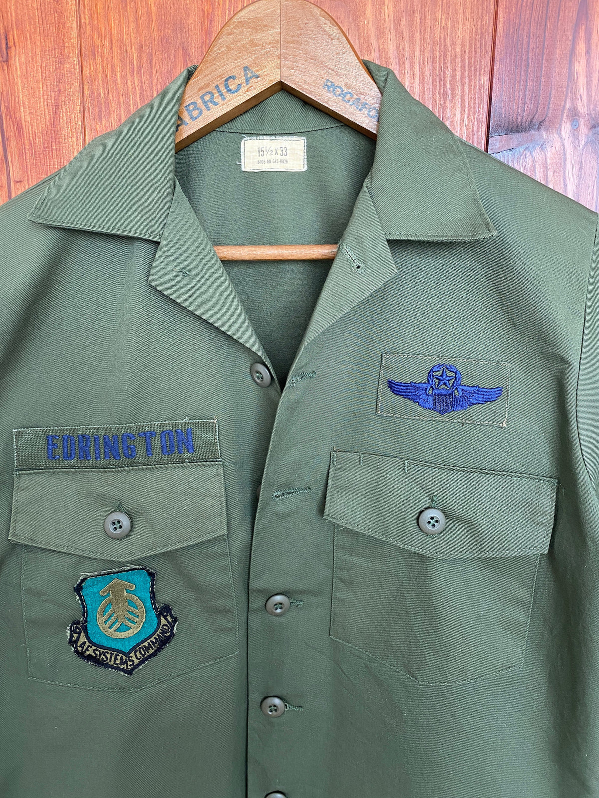 Size M. Original vintage military 80s utility shirt OG 507 Poly/cotton-AJ357 Studio