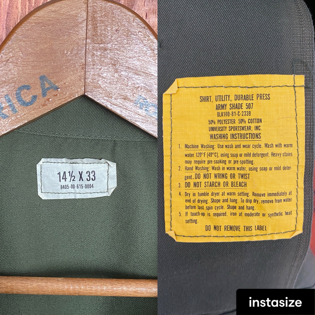 Small. Authentic vintage military 80s utility shirt OG 507 poly/cotton-AJ357 Studio