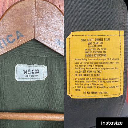 Small. Authentic vintage military 80s utility shirt OG 507 poly/cotton-AJ357 Studio
