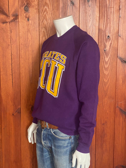 Size XL. Made In USA Vintage 80s Pirates ECU sweatshirt made by Jerzees-AJ357 Studio