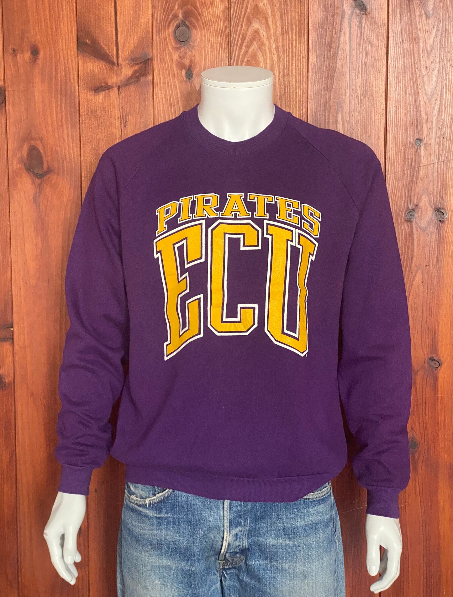 Size XL. Made In USA Vintage 80s Pirates ECU sweatshirt  made by Jerzees