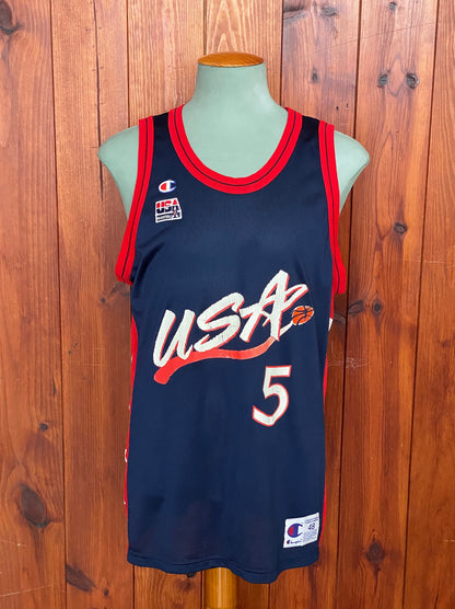 Authentic Champion USA Team #5 Hill NBA Basketball Jersey - Size 48-AJ357 Studio