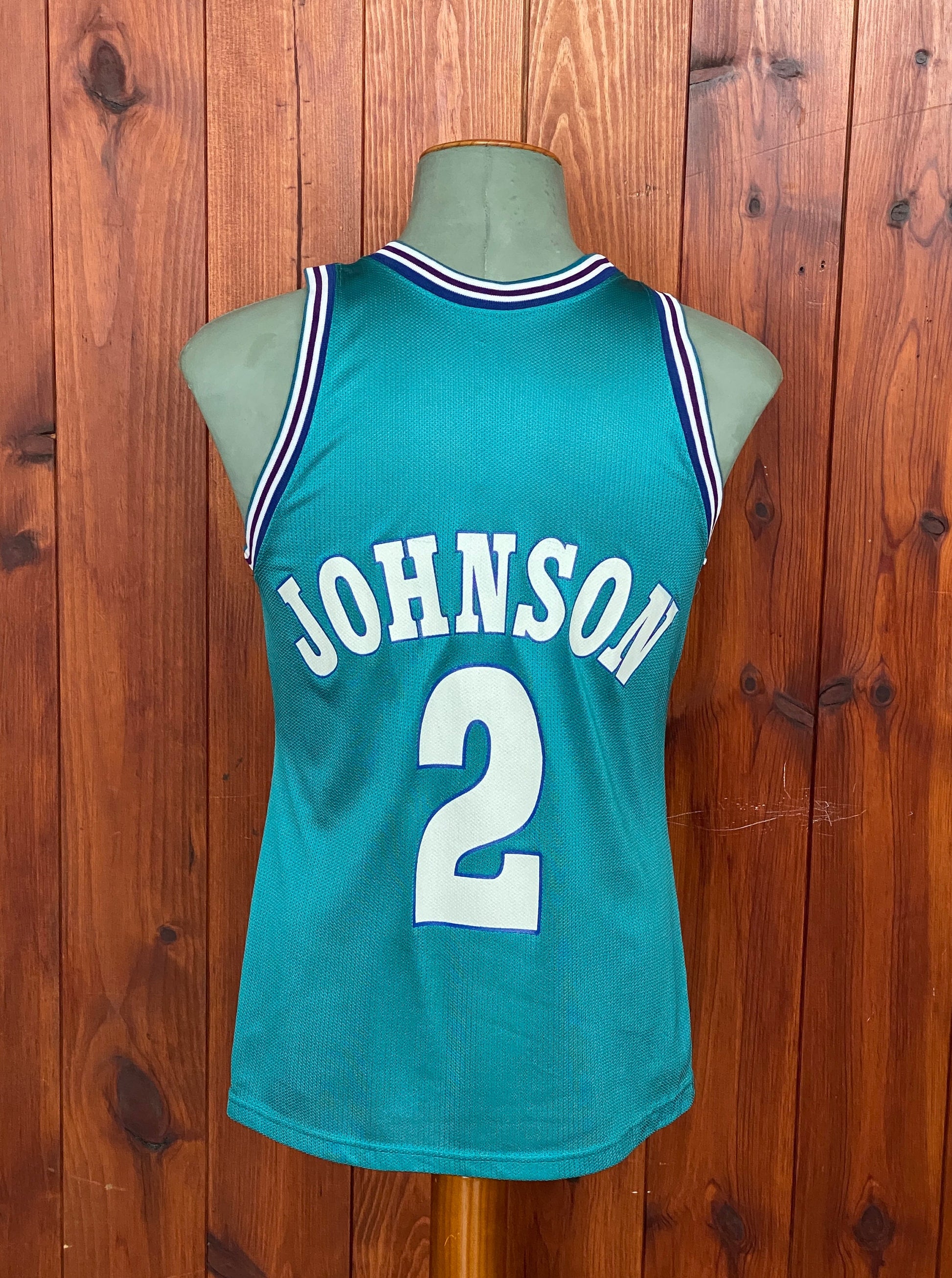 Authentic NBA Jersey - #2 Johnson Charlotte Hornets - Size 40, Made in USA by Champion