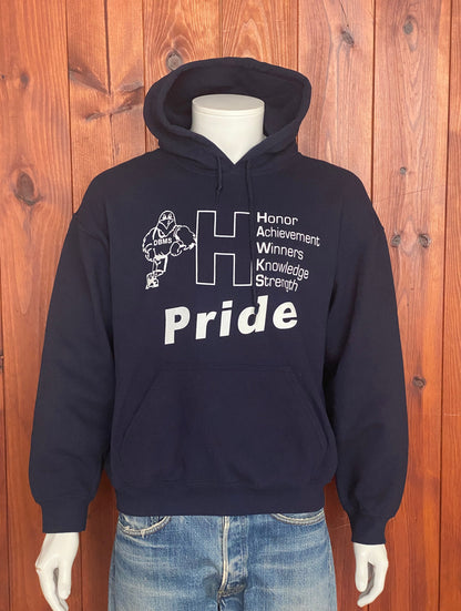 Vintage Hawks Hooded Sweatshirt - Size Large | Gildan Craftsmanship-AJ357 Studio
