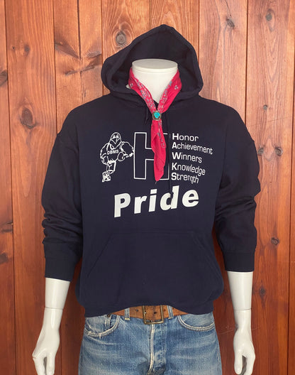 Vintage Hawks Hooded Sweatshirt - Size Large | Gildan Craftsmanship-AJ357 Studio