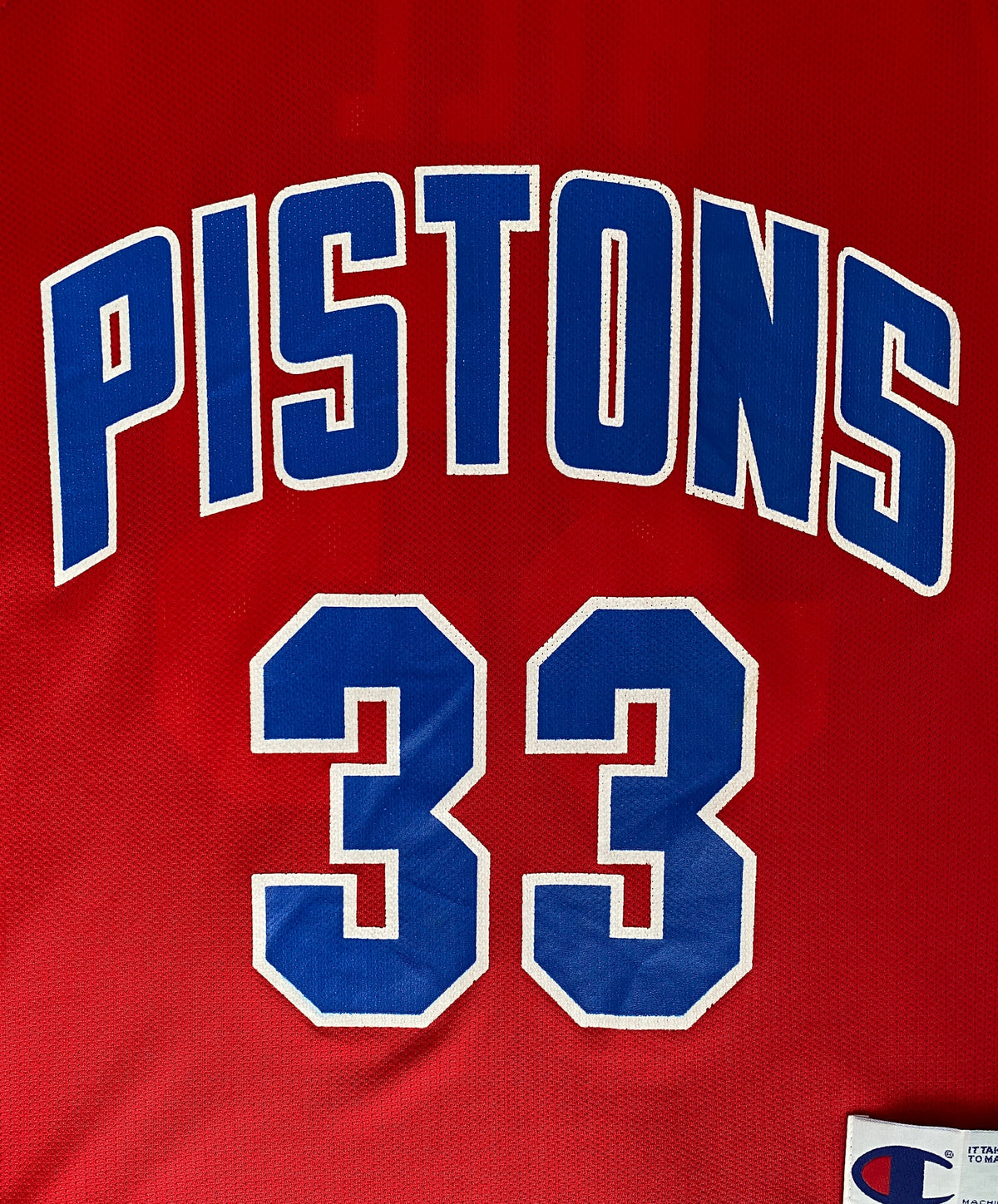 Piston 90s Vintage NBA Jersey #33 Hill - Size 36, Made in USA by Champion-AJ357 Studio